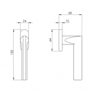 Window Handle NUDA ATLANTA Gold