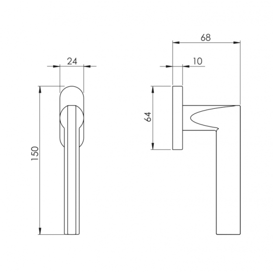 Window Handle NUDA ATLANTA Black