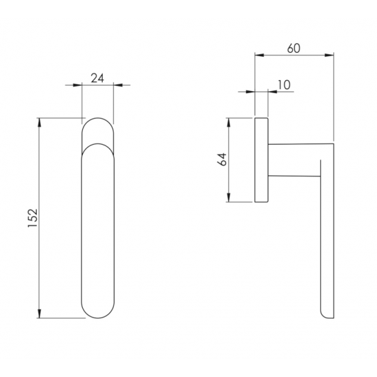 Window Handle NUDA PURE Gold