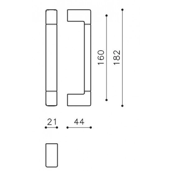 Door pull handle OLIVARI Planet Bicolor L195