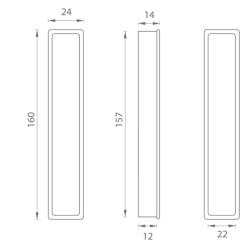 Bīdāmo durvju rokturis PAMAR 1032 Z Matt Chrome