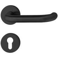 Handle set U form+PZ escutcheon Black