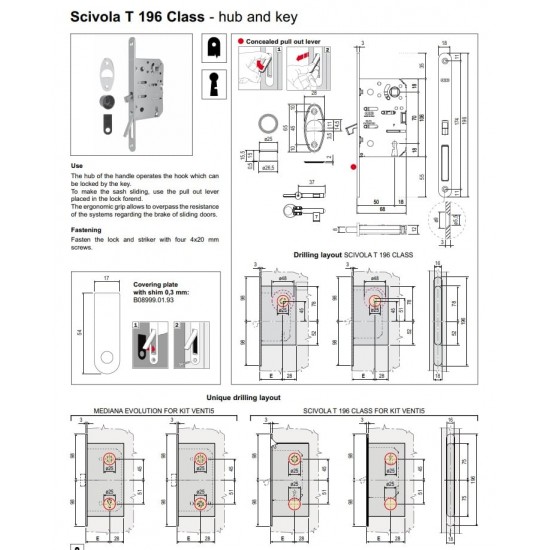 Sliding door lock AGB F18X196 WC