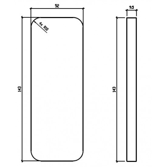 Rectangular sliding door handle APRILE HD 240 BK leather