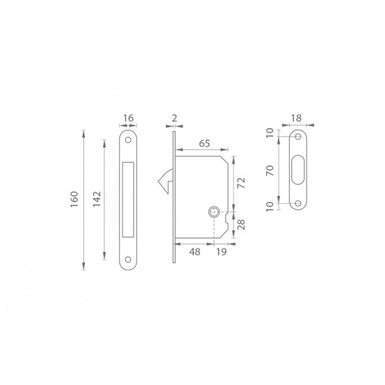 Sliding Door Lock 61/50 WC Black