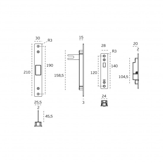 Magnetic lock for sliding doors JNF IN.20.925