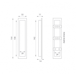 Sliding door handle 1097 polished chrome