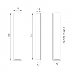 Sliding door handles MN1032Z 160 Black