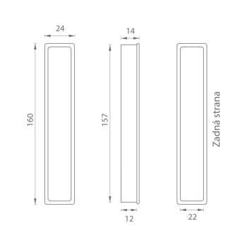 Sliding door handles MN1032Z 160 Black