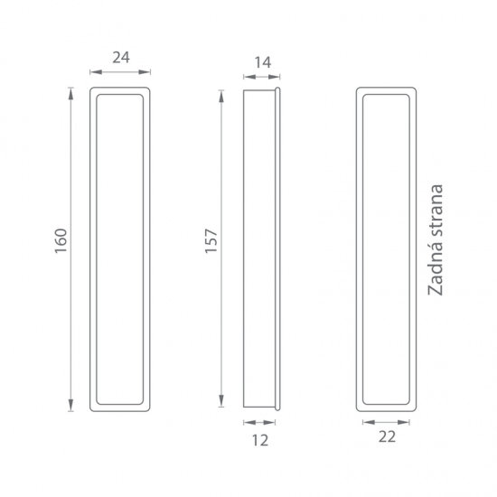 Sliding door handles MN1032Z 160 satin chrome