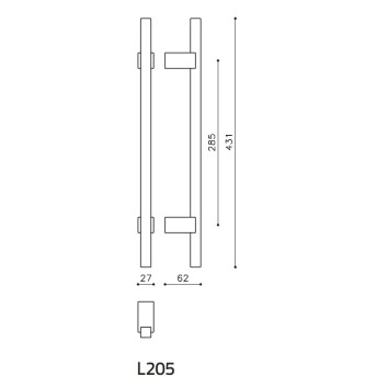 Дверная ручка скоба OLIVARI Bios L205