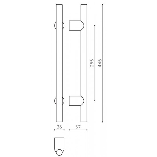 Door pull handle OLIVARI Stilo L190L