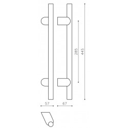 Door pull handle OLIVARI Stilo L191L