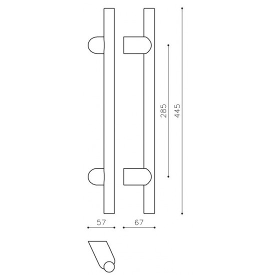 Door pull handle OLIVARI Stilo L191L