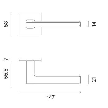 Door handles STILE Arta Q7S Titanium