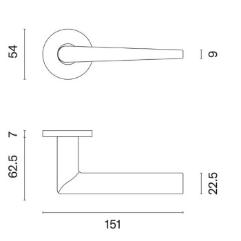 Durvju rokturis STILE SALTA R SLIM 7 mm
