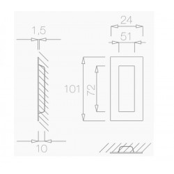 Sliding door handle TUPAI 1696