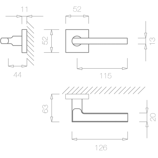 Door handles TUPAI 2253 Q