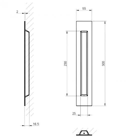 Bīdāmo durvju rokturis Tupai 2639 16 Stainless Steel