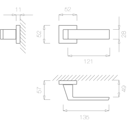 Interior handles TUPAI 3033 Q