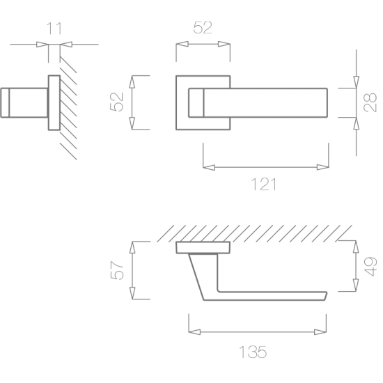 Interior handles TUPAI 3033 Q Matt Nickel