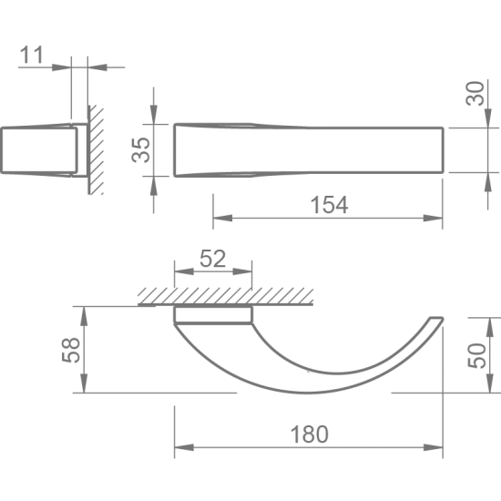 Дверные ручки TUPAI 3094 RT Titanium