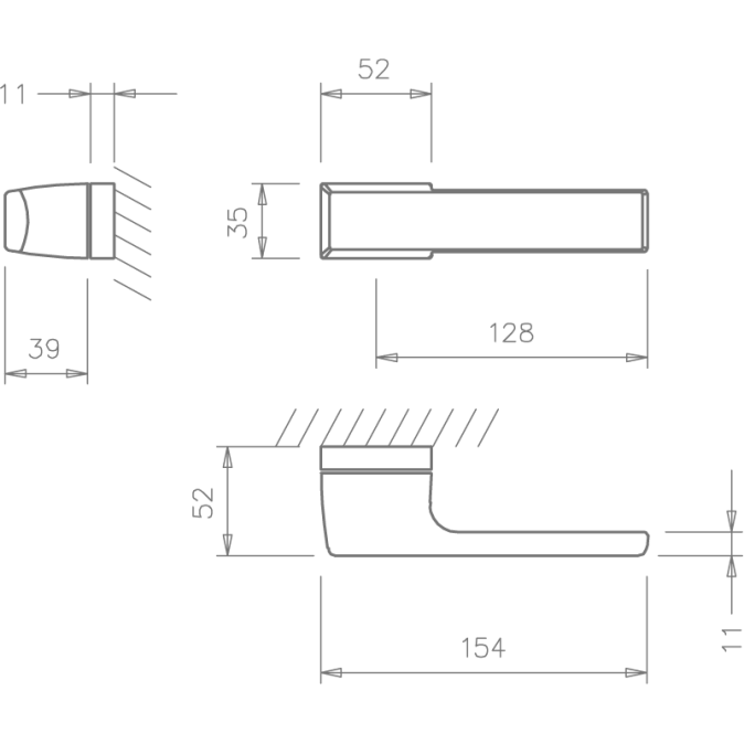 Ручка дверная TUPAI 3099 RT Black