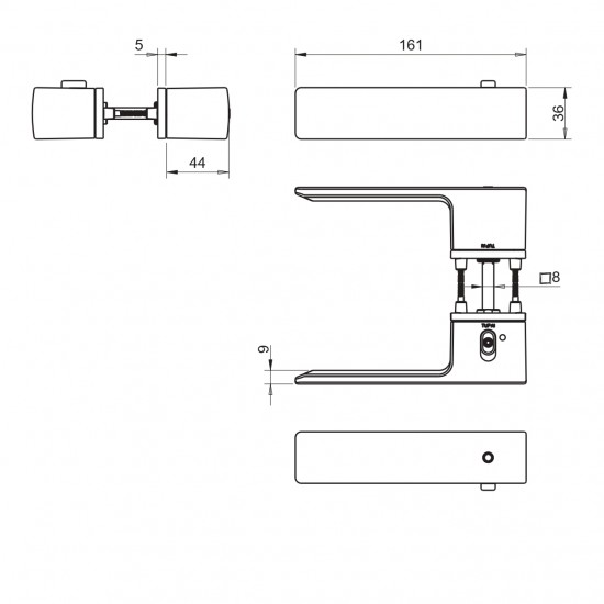 Door handles TUPAI 4084 5REP Black