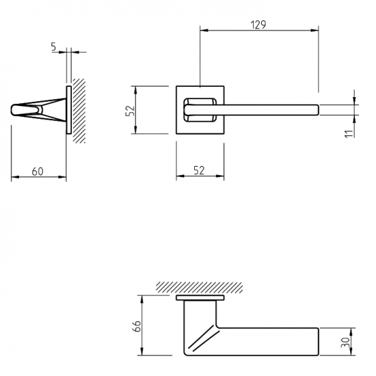 Door handles TUPAI 4140 Q5S Black