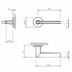 Durvju rokturi TUPAI 4153 R5S Black