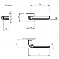 Durvju rokturi TUPAI 4162 Q5S Polished Chrome