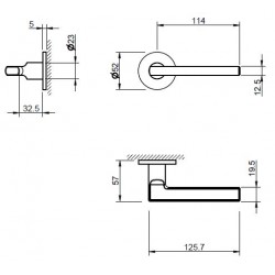 Durvju rokturi TUPAI 4166 R5S Matt Chrome