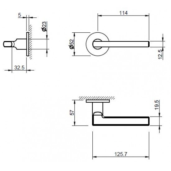 Door handles TUPAI 4166 R5S Black