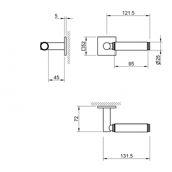 Door handles TUPAI 4200/201 5SQ Polished Chrome