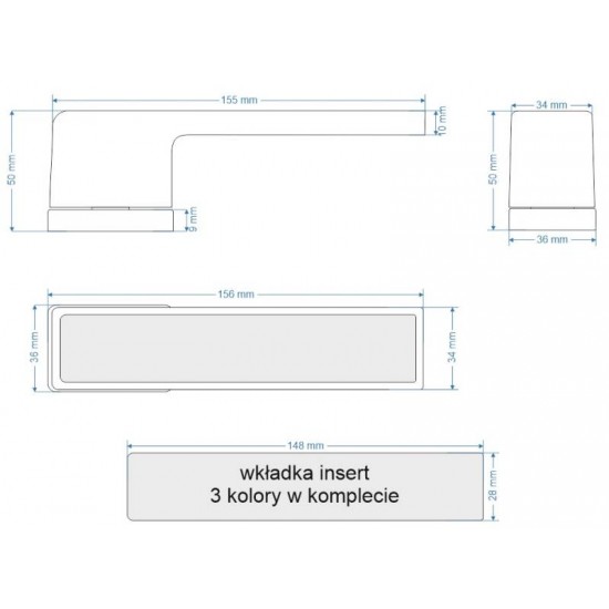 Door handles VDS CUBE INSERT RTQ