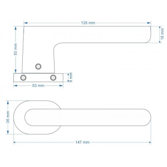 Door handles VDS JACOB RTO Polished Chrome