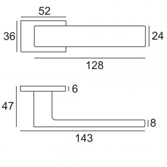 Door handles VDS STARK RTQ6 Black