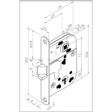 Дверной замок ABLOY BLACK 2014 WC/BB