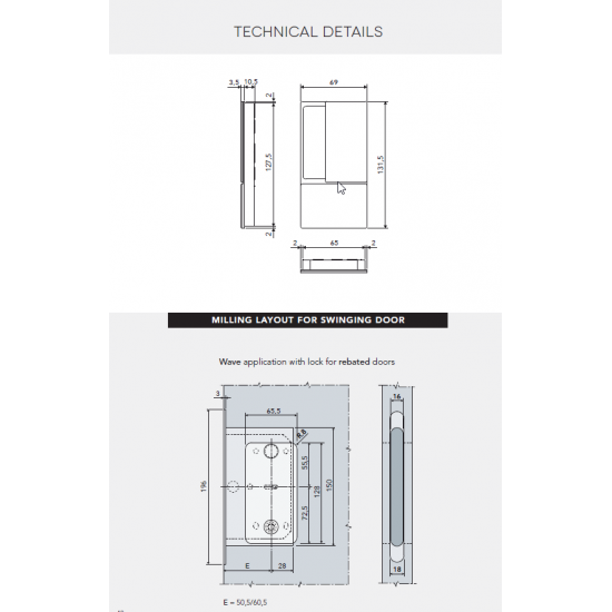 Door handles WAVE PZ White