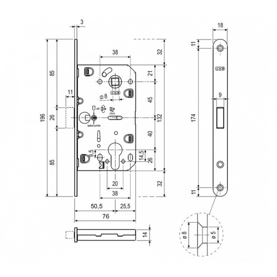 Магнитный замок AGB Polaris 2XT PZ 85mm