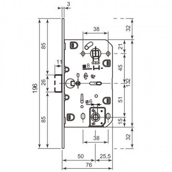 Magnetic lock AGB for WC