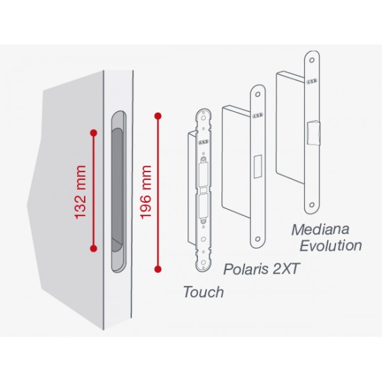 Magnetic internal door lock (TOUCH) white, (the door opens with a touch of the hand)