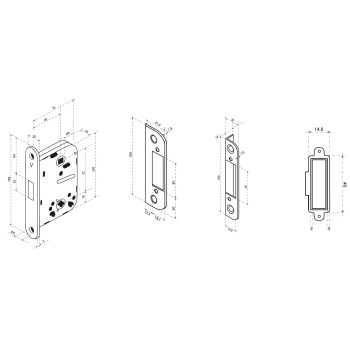Magnetic Door Lock with Strike Plate, Black - ABLOY 2014 Alternative
