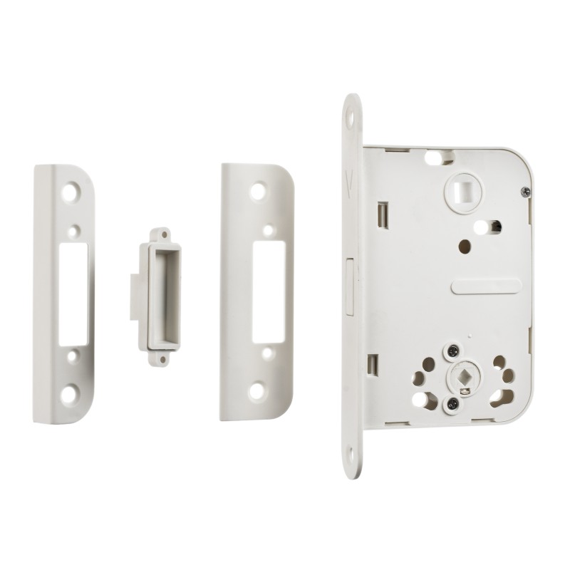 Magnetic Door Lock with Strike Plate, White - ABLOY 2014 Alternative