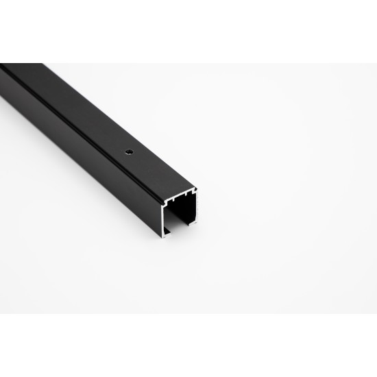 Black anodized aluminum track for sliding doors