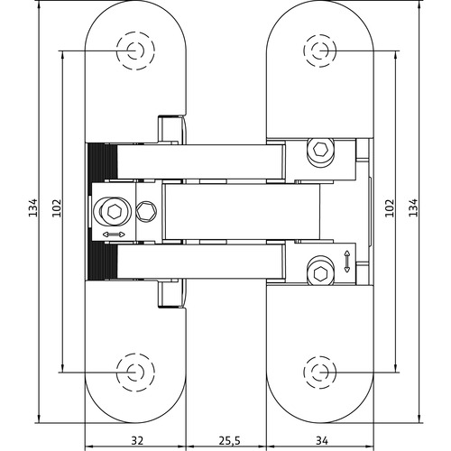 Slēptās eņģes ANSELMI AN 141 3D FVZ 14/44 (501)