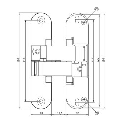 Скрытые петли ANSELMI AN 141 3D FVZ 12/38 (511)