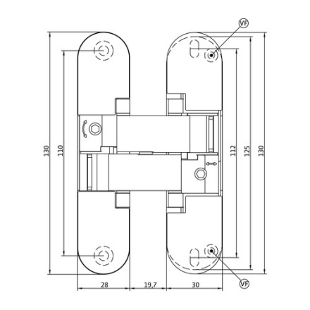 Slēptās eņģes ANSELMI AN 141 3D FVZ 12/38 (511)