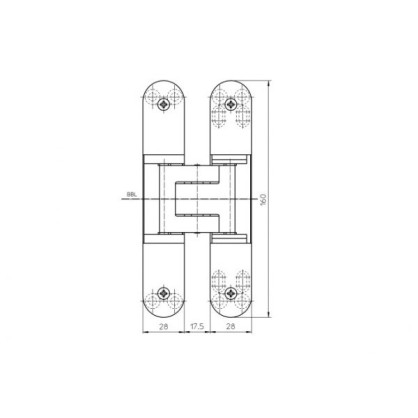 Slēptās eņģes SIMONSWERK TE340 3D 80kg White