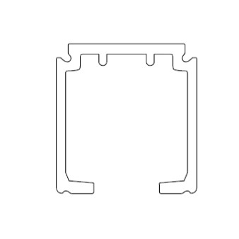 Natural aluminum rail for sliding doors (1280/G)